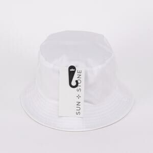 Sun + Stone Men Solid Bucket Hat White/Tan One Size